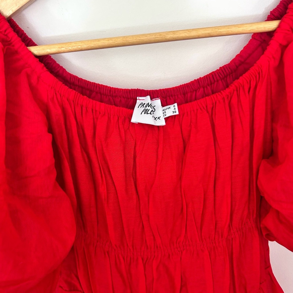 Princess Polly Red Off-Shoulder Dress mini dress puff sleeve - Picture 5 of 10